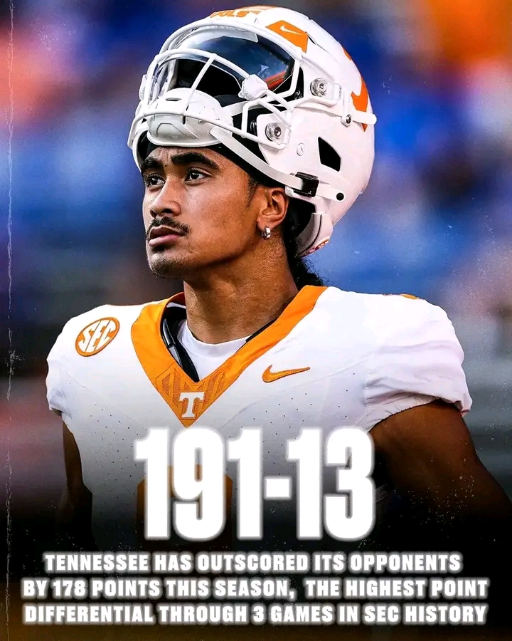 The highest point: Tennessee vols has outscored it opponents by 178 point this season….read more