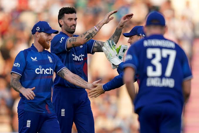 Just in: Reece Topley fined 15 per cent match fee for breach of ICC code of conduct…..