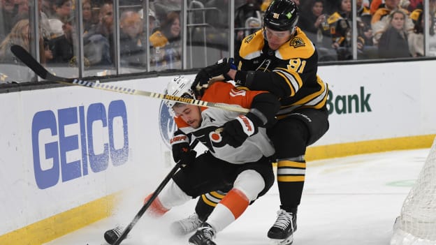 Zacha’s Overtime Goal Seals Bruins’ Comeback Win Over Flyers